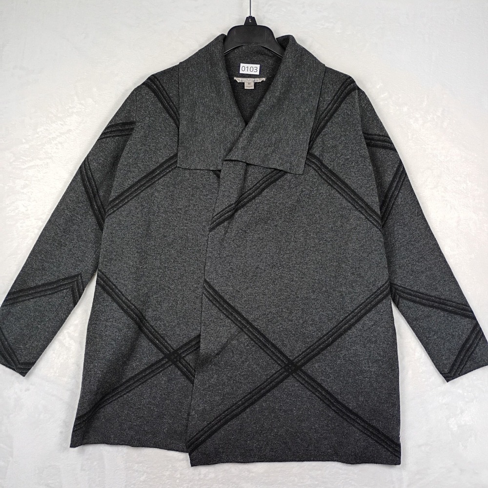 Royal Robbins Merino Wool Blend Open Front Cardigan Sweater Geometric Mens M